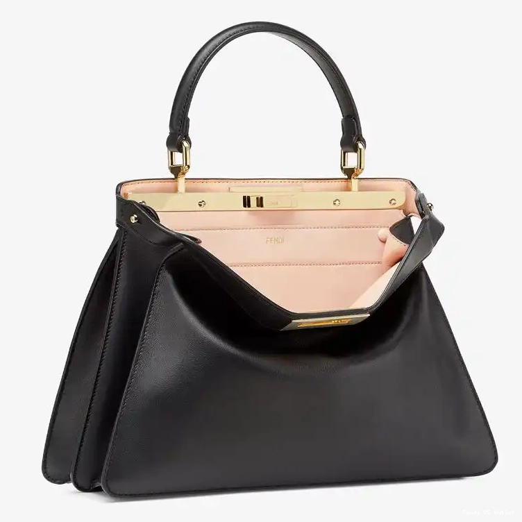 Vintage HOT ISeeU Bag Fendi Peekaboo Medium Nappa Laether In Black 0430